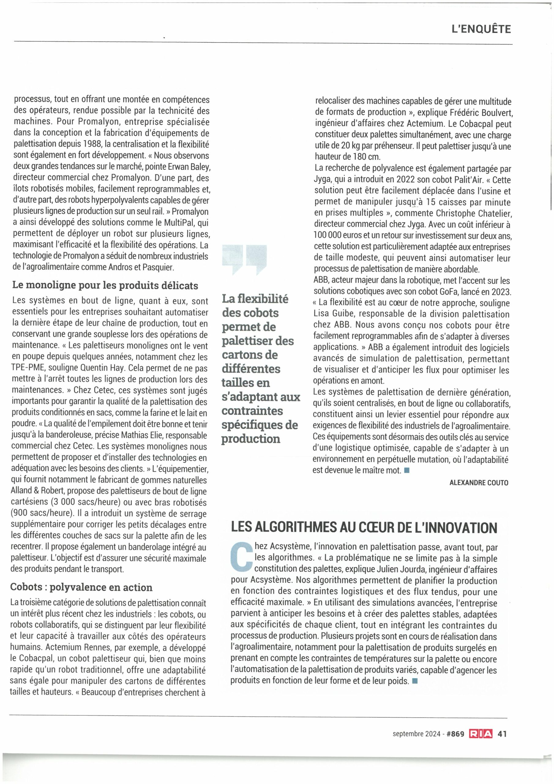 La palettisation réinvente la fin de ligne - page 2